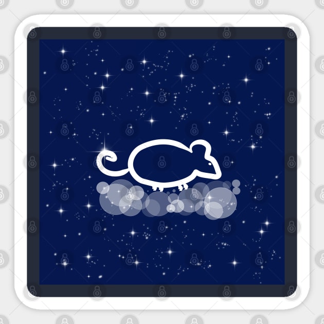 mouse, rat, rodent, animal, technology, light, universe, cosmos, galaxy, shine, concept, illustration Sticker by grafinya